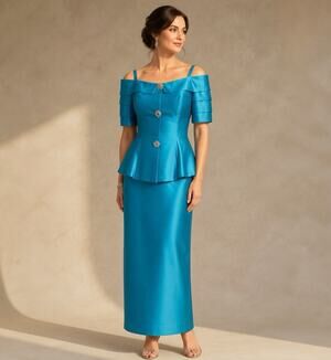 EUC – Vintage 1980s Watters & Watters Teal Blue Two‑Piece Formal Suit